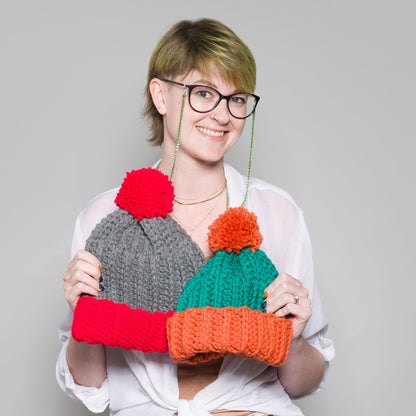 Bernat Color Block Family Crochet Hats All Variants