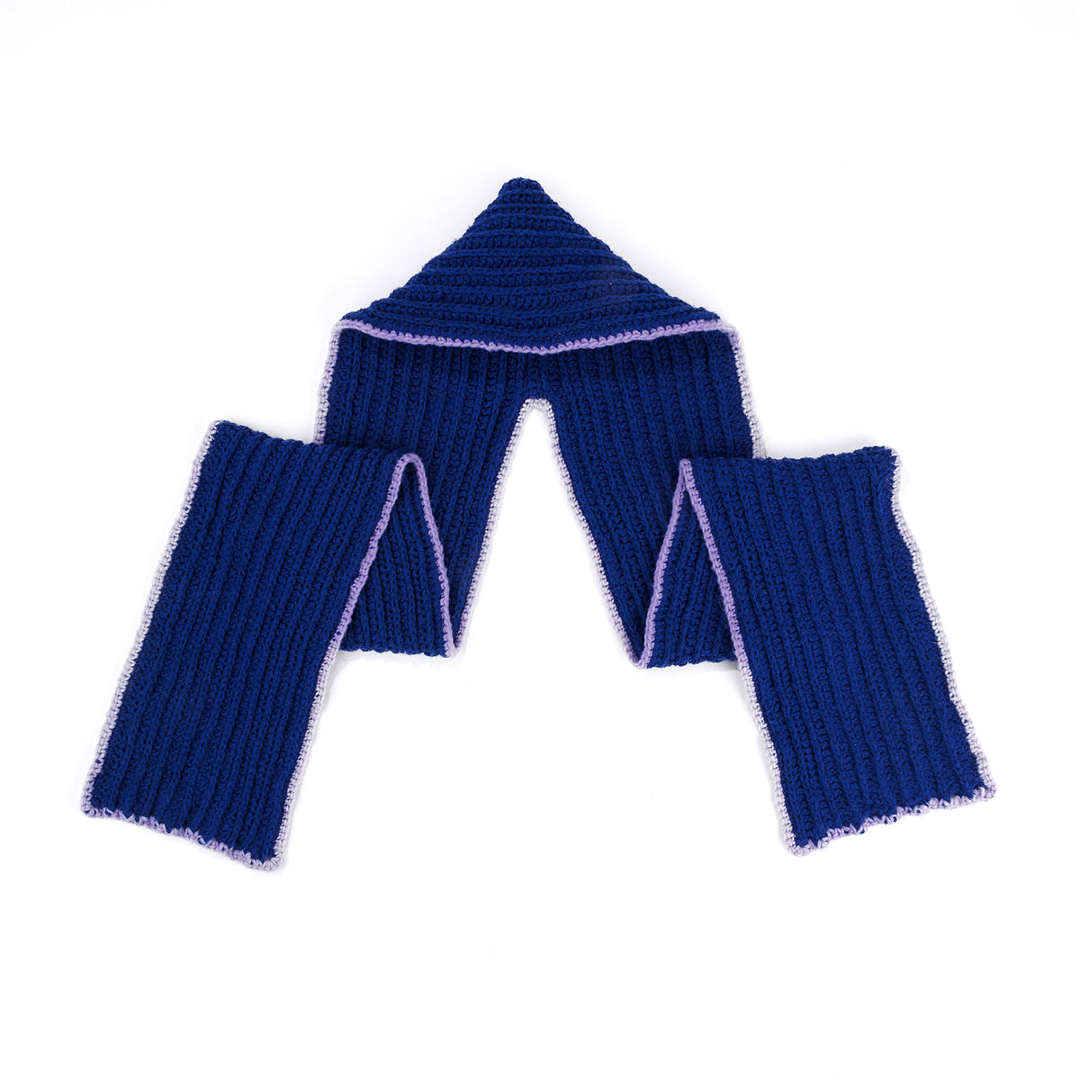 Forest Walk Crochet Hooded Scarf made using Bernat yarn