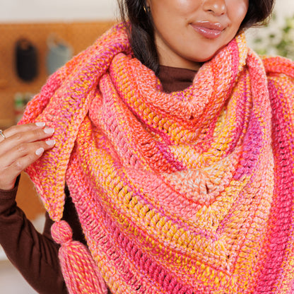 Bernat Crochet Sunrise Shawl Crochet Sunrise Shawl made using Bernat yarn