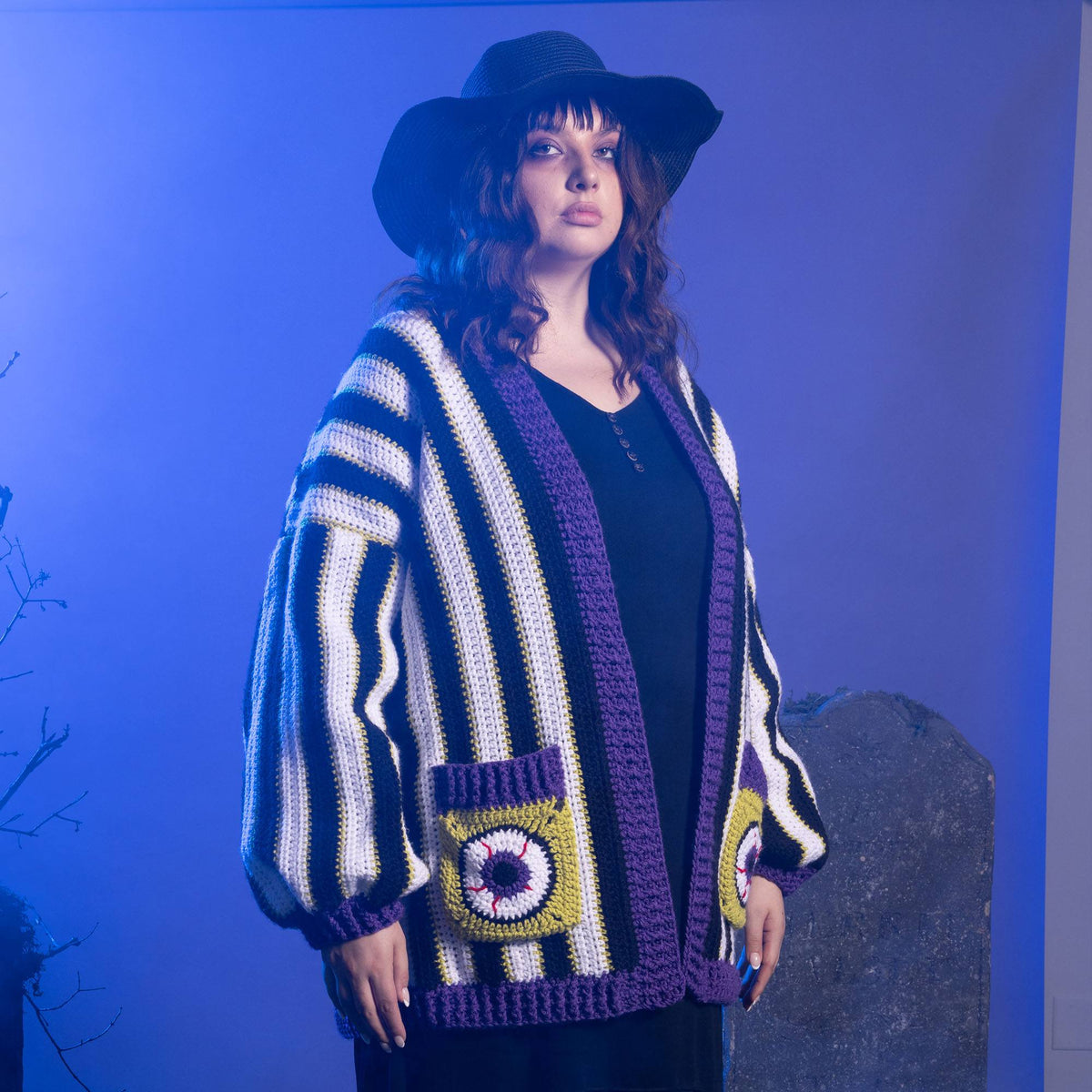 Strange & Unusual Crochet Cardigan made using Bernat yarn