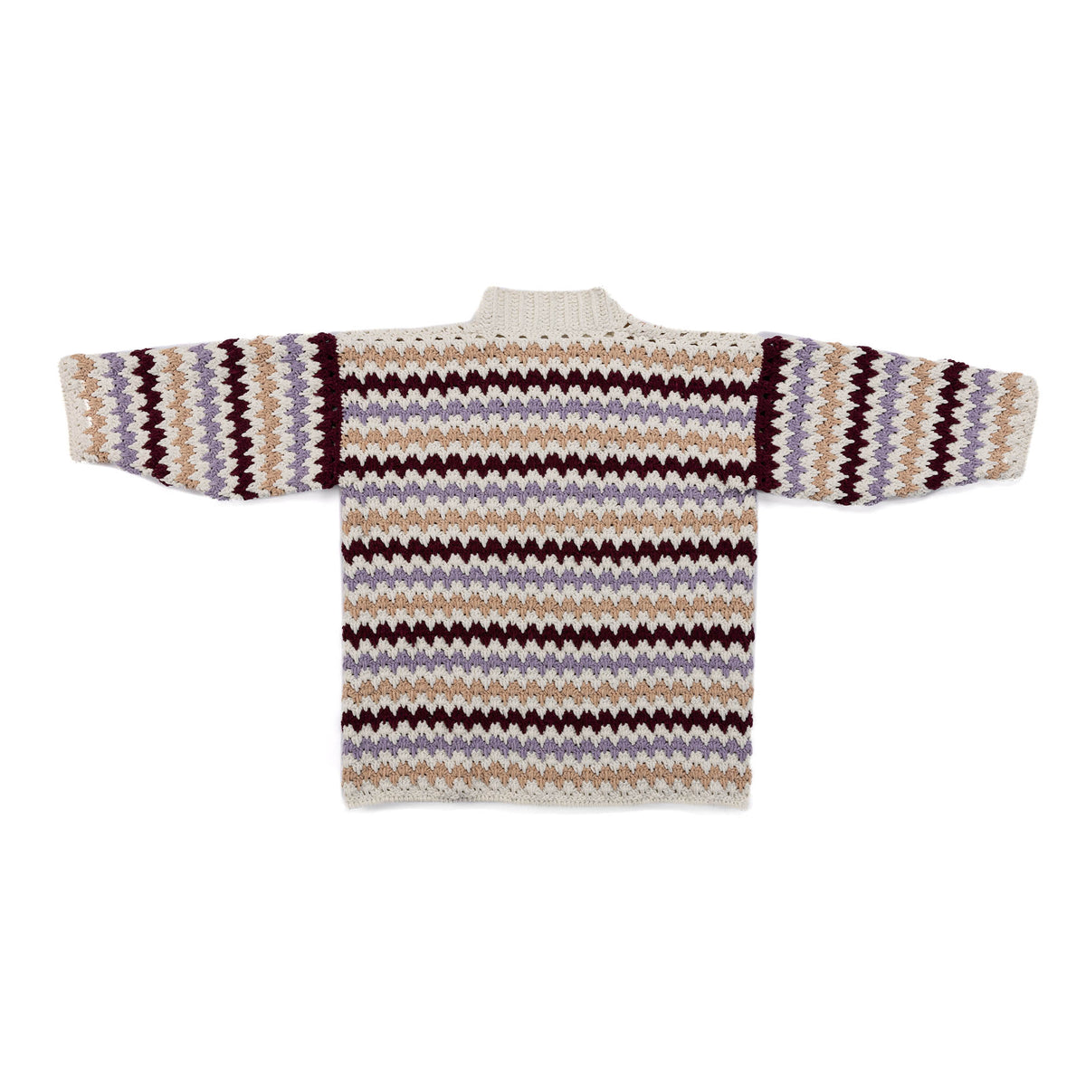 Mini Chevron Crochet Cardigan made using Bernat yarn