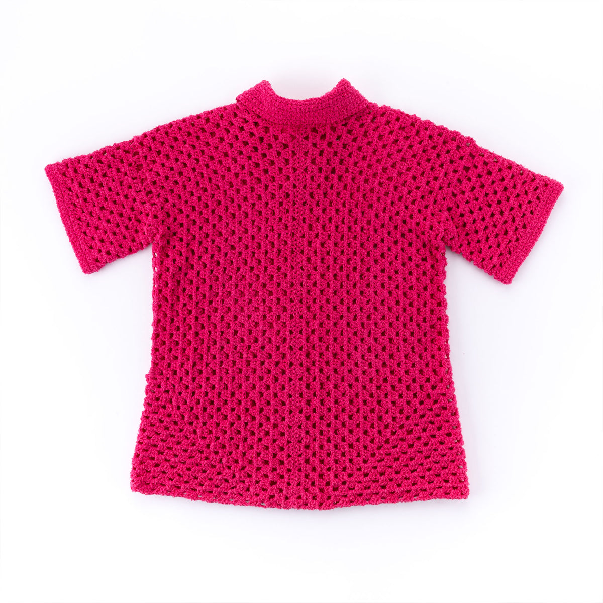 Crochet Cotton Cool Polo Shirt made using Bernat yarn
