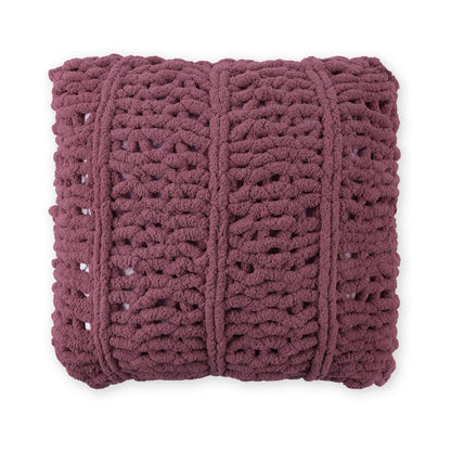 Bernat Between the Lines Finger Knit Pillow Plum Purple