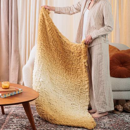 Bernat Woven Shift Table Knit Blanket Bernat Woven Shift Table Knit Blanket