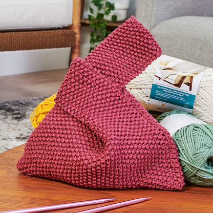 Bernat Seed Stitch Knit Knot Bag Knit Bag made in Bernat Maker Yarn