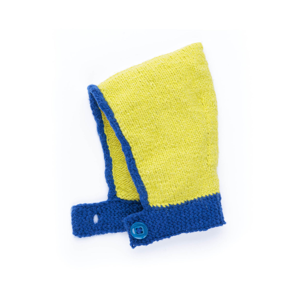 High Contrast Knit Hood made using Bernat yarn