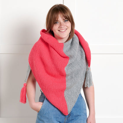 Bernat Beginner Taking Sides Knit Shawl All Variants