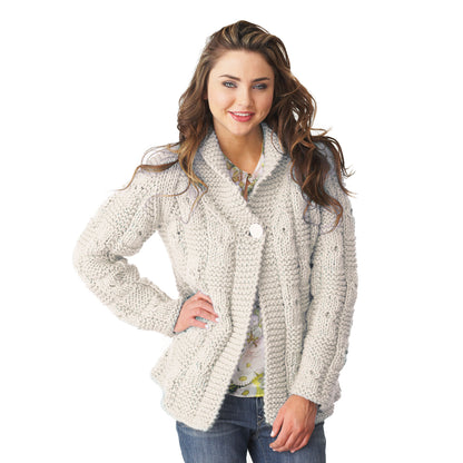 Bernat Textured Checks Knit Cardigan All Variants