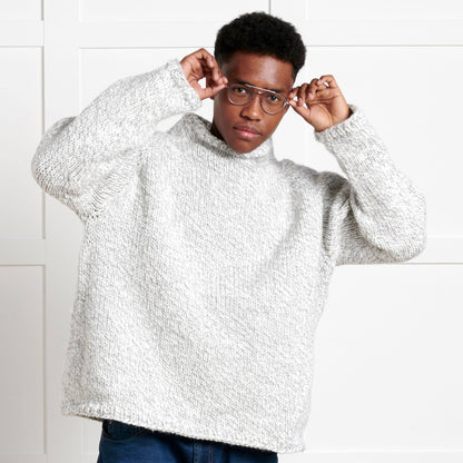 Bernat Take It From the Top Knit Pullover Gray Ragg