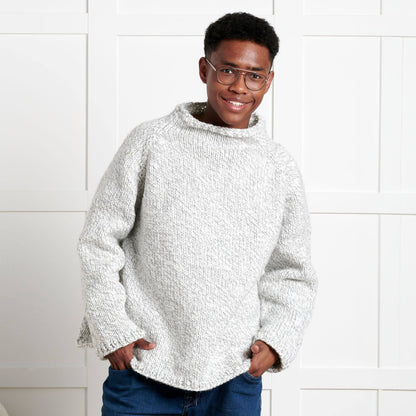 Bernat Take It From the Top Knit Pullover Gray Ragg