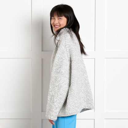 Bernat Take It From the Top Knit Pullover Gray Ragg