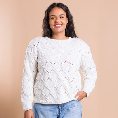 Bernat Nicole's Trellis Cables Knit Pullover Nicole'S Trellis Cables Knit Pullover made using Bernat yarn