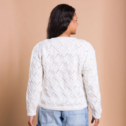 Bernat Nicole's Trellis Cables Knit Pullover Nicole'S Trellis Cables Knit Pullover made using Bernat yarn