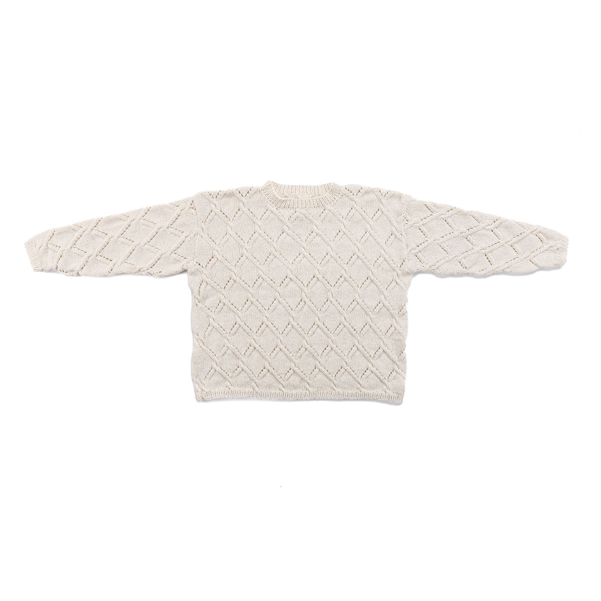 Nicole'S Trellis Cables Knit Pullover made using Bernat yarn