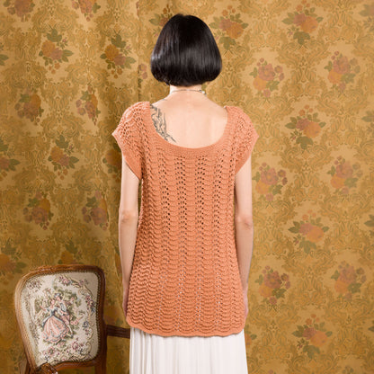 Bernat Scoop Neck Feather & Fan Knit Tunic Scoop Neck Feather & Fan Knit Tunic made using Bernat yarn