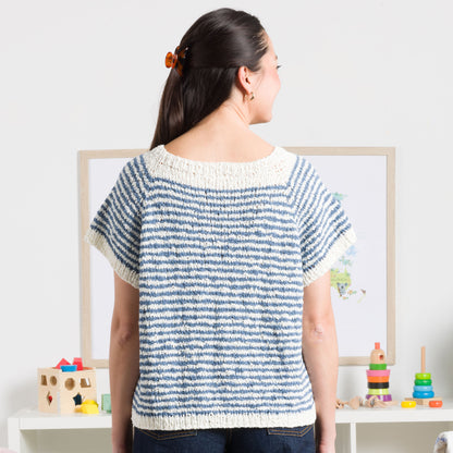 Bernat Knit Striped Top Down Tee Knit Striped Top Down Tee made using Bernat yarn