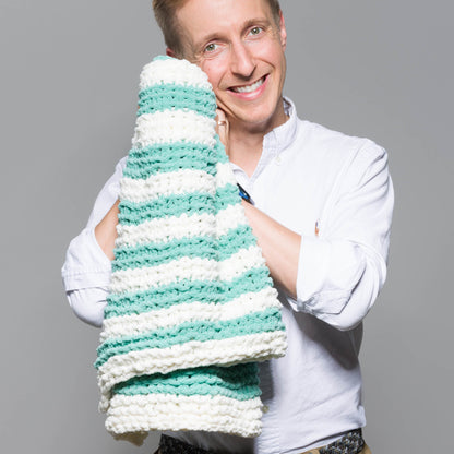 Bernat In a Wink Knit Baby Blanket Misty Jungle Green