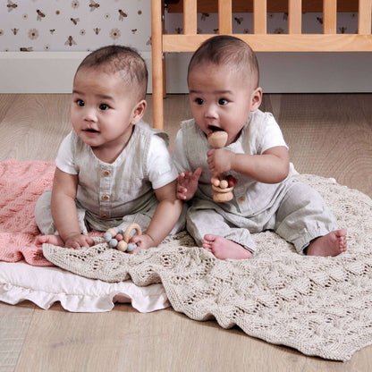 Bernat Lacy Cables Knit Baby Blanket Knit Blanket made in Bernat Softee Baby Yarn