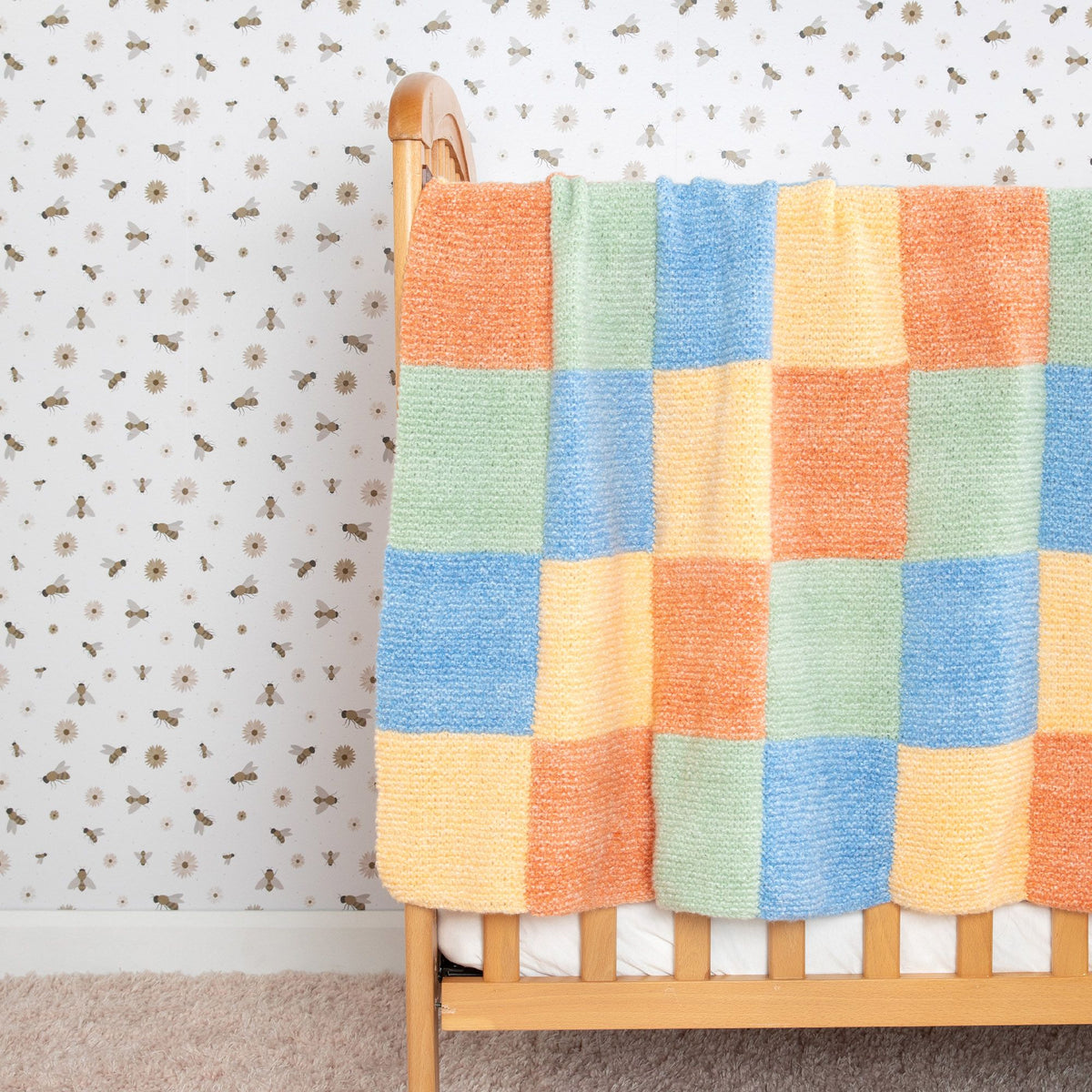 Knit Blanket made in Bernat Forever Fleece Finest Yarn
