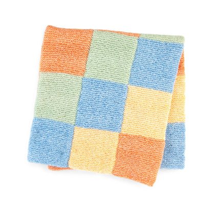 Bernat Checker Knit Baby Blanket Knit Blanket made in Bernat Forever Fleece Finest Yarn