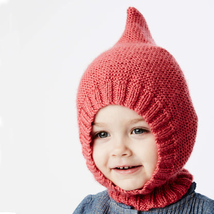 Bernat Knit Garter Little Gnome Hat Soft Red