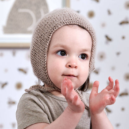 Bernat Beginner Knit Baby Bonnet Little Mouse
