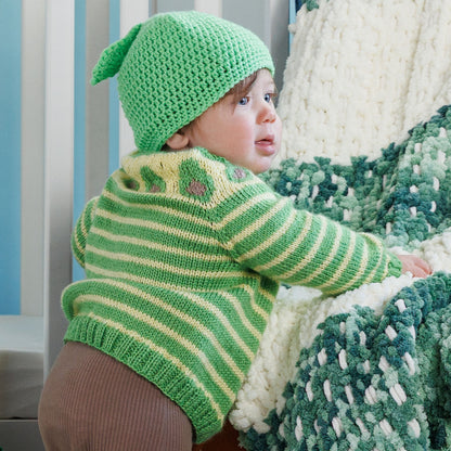 Bernat Five a Day Knit Cardigan Green Avocado
