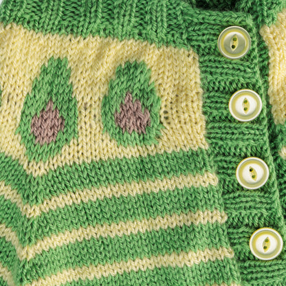 Bernat Five a Day Knit Cardigan Green Avocado