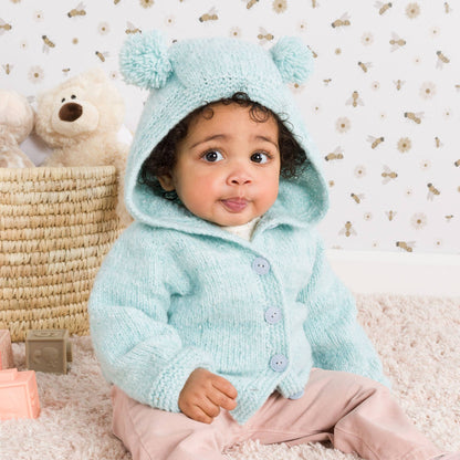 Bernat Top Down Knit Jacket with Hood Knit Hood made in Bernat Forever Fleece Finest Yarn