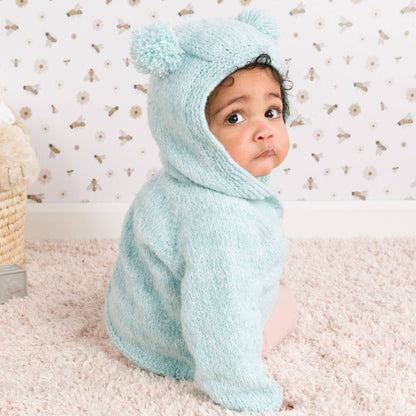 Bernat Top Down Knit Jacket with Hood Knit Hood made in Bernat Forever Fleece Finest Yarn