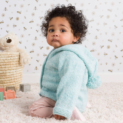 Bernat Top Down Knit Jacket with Hood Knit Hood made in Bernat Forever Fleece Finest Yarn