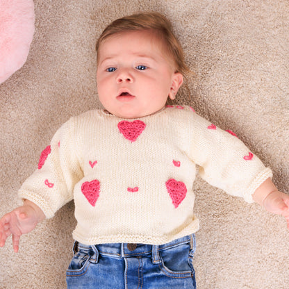 Bernat Heart Baby Pullover to Knit Heart Baby Pullover To Knit made using Bernat yarn