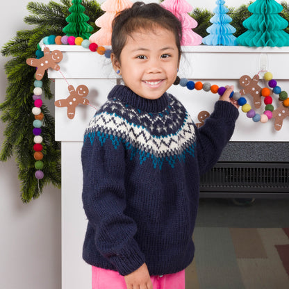 Bernat Family Knit Child Yoke Sweater Navy