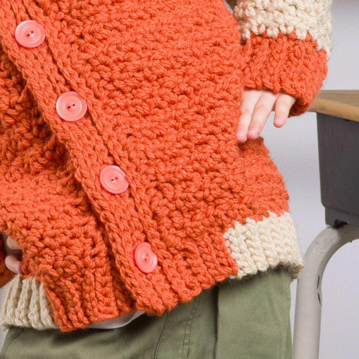 Cozy Kid Crochet Jacket made using Bernat yarn