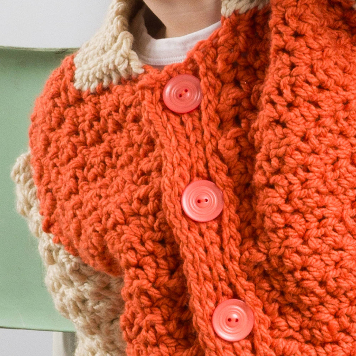 Cozy Kid Crochet Jacket made using Bernat yarn