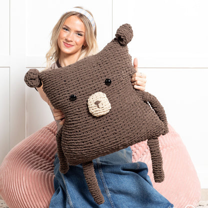Bernat Knit Square Bear Knit Toy made in Bernat Blanket Yarn