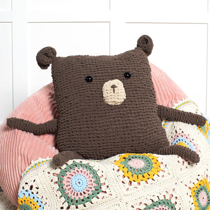 Bernat Knit Square Bear Knit Toy made in Bernat Blanket Yarn