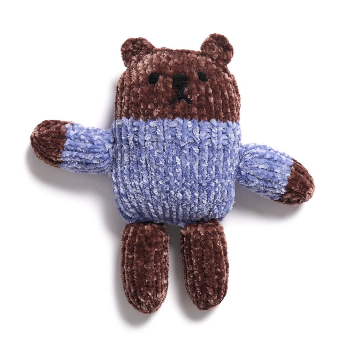 Knit Velvet Bears made using Bernat yarn