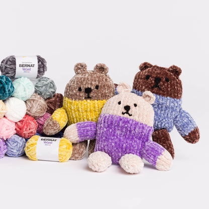 Bernat Knit Velvet Bears Knit Velvet Bears made using Bernat yarn