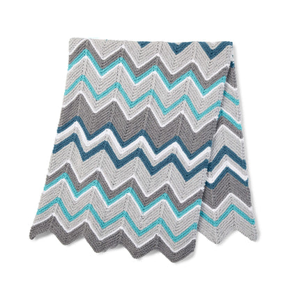 Bernat Zig-Zag Knit Blanket Knit Blanket made in Bernat Super Value Yarn
