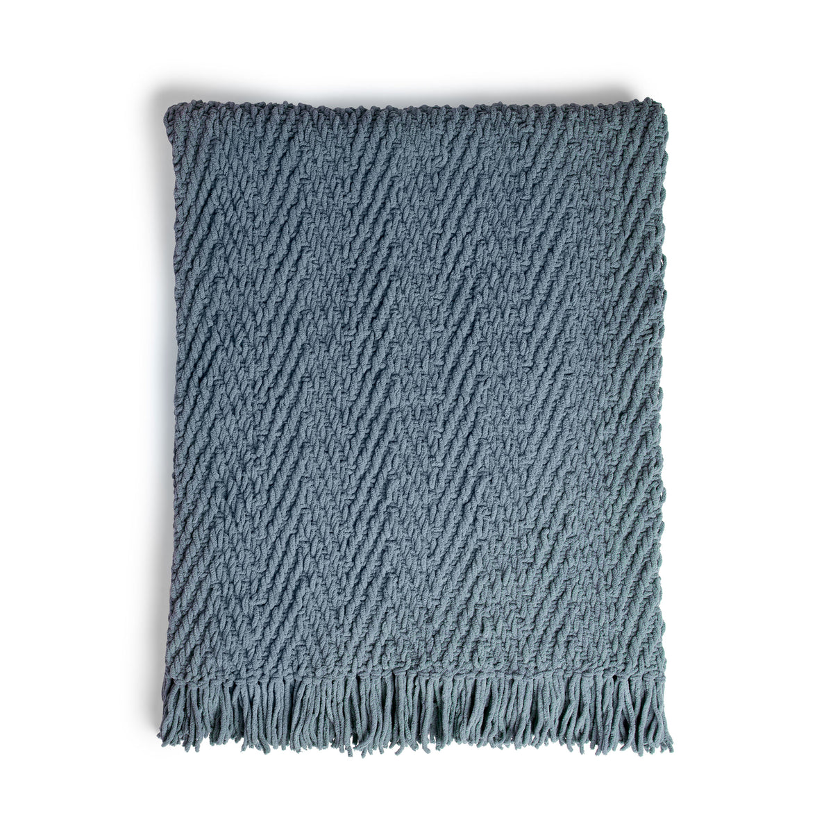Herringbone Weave Knit Blanket made using Bernat yarn