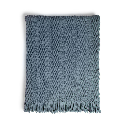 Herringbone Weave Knit Blanket made using Bernat yarn