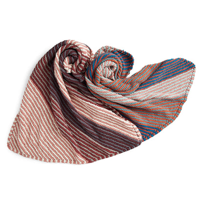 Bernat Knit Beginner Bias Striped Blanket Toasted Almond