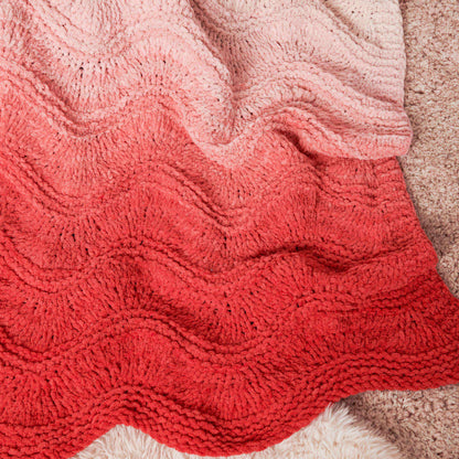 Bernat Gradation Variation Knit Chevron Blanket Knit Blanket made in Bernat Blanket Perfect Phasing Yarn