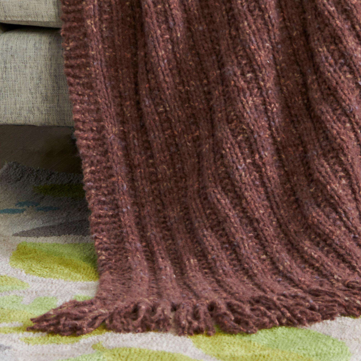 Knit Blanket made in Bernat Felted Yarn