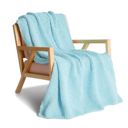 Bernat Seed Stitch Knit Blanket Knit Blanket made in Bernat Plush Big Yarn