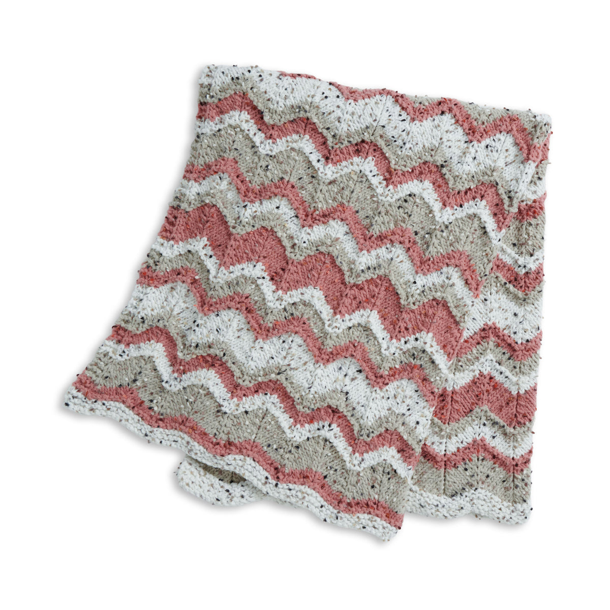Knit Blanket made in Bernat Forever Fleece Tweeds Yarn