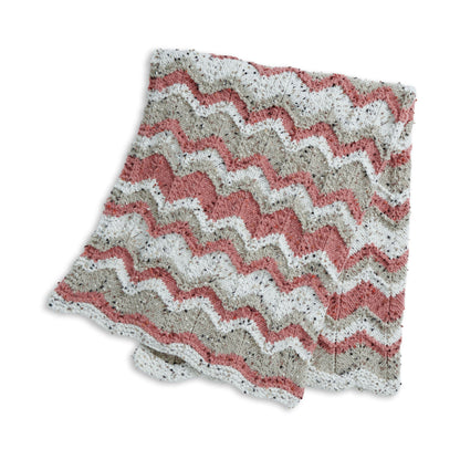 Bernat Forever Fleece Knit Chevron Blanket Knit Blanket made in Bernat Forever Fleece Tweeds Yarn