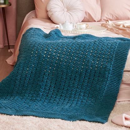 Bernat Do the Twist Knit Blanket Knit Blanket made in Bernat Plush Yarn