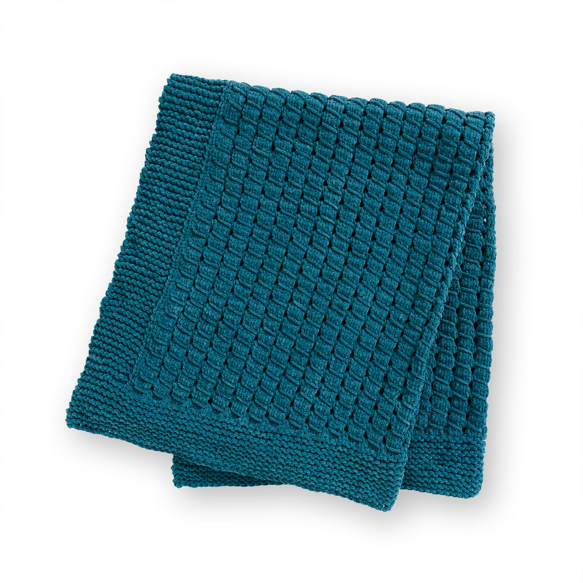 Knit Blanket made in Bernat Plush Yarn